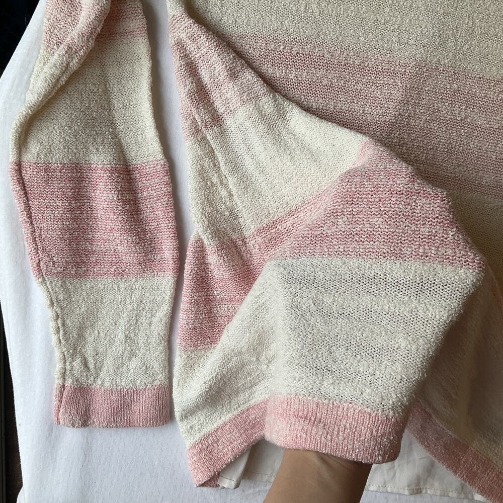 Calvin Klein Jeans Women Sweatshirt XL Pink Cotton Nylon Striped Long Sleeve - Picture 6 of 8